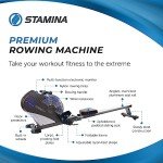 Stamina ATS Air Rower, Grey - Smart Workout App, No Subscription Required - Foldable Rowing Machine for Home Use