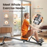 Niceday Rowing Machine, Hydraulic Rowing Machine for Home Use, Rower Machine Foldable with 16 Resistance, LCD Monitor & 300 LBS Weight Capacity