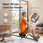 Niceday Hydraulic Rowing Machine, Rowing Machine for Home, Foldable Rowing Machine with 16-Level Resistance, 300LBS Weight Capacity and Adjustable Phone Holder Tube