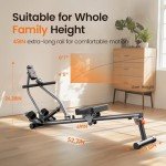 Niceday Hydraulic Rowing Machine, Rowing Machine for Home, Foldable Rowing Machine with 16-Level Resistance, 300LBS Weight Capacity and Adjustable Phone Holder Tube