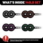 Papababe Olympic Bumper Plates Set - 140 lbs