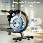 FEIERDUN Rowing Machines for Home, Rower Machine with 350LBS Loading Capacity, Magetic Rower with APP, Row Machine with Dual Slide Rail, Black