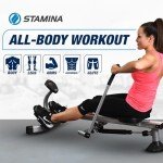 Stamina BodyTrac Glider 1050 Hydraulic Rowing Machine with Smart Workout App - Rower Workout Machine with Cylinder Resistance - Up to 250 lbs Weight Capacity