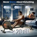 FEIERDUN Rowing Machines for Home, Rower Machine with 350LBS Loading Capacity, Magetic Rower with APP, Row Machine with Dual Slide Rail, Black