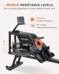 ECHANFIT Water Rowing Machine for Home，Magnetic Rower with Smart Resistance Knob,Foldable Row Machine with 400LB Max Load with Optional Bluetooth Function