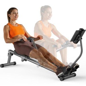 Niceday Rowing Machine, Rowing Machine for Home, Compact Hydraulic Rowing Machine with 16-Level Resistance, 300LBS Weight Capacity and Adjustable Phone Holder Tube