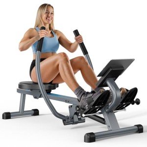 UKEEP Compact Full Motion Rowing Machine, Dual-Oar 350 LB Weight Capacity, Heavy-Duty Rail, Strengthen Lats for Greater Back Width and Thickness Full-Body Workout
