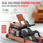 JOROTO Water Rowing Machine for Home Use, Oak Wood Foldable Rower Machine 330lbs Weight Capacity with Bluetooth Monitor, Tablet Holder