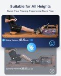 TOPIOM Water Rowing Machine for Home Use, Solid Wood Rower Machine with Upgraded Handle and Adjustable Footpad, TM3 Dedicated Monitor & Bluetooth Connection (Oak Pro)