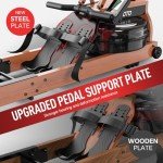 JOROTO Water Rowing Machine for Home Use, Oak Wood Foldable Rower Machine 330lbs Weight Capacity with Bluetooth Monitor, Tablet Holder