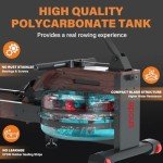 SNODE Rowing Machine with Advanced LCD Monitor,Wood Rower Machine for Home use, Compatible with Kinomap,14+30 Days Extended Membership