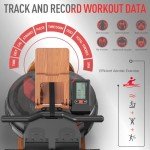 JOROTO Water Rowing Machine for Home Use, Oak Wood Foldable Rower Machine 330lbs Weight Capacity with Bluetooth Monitor, Tablet Holder