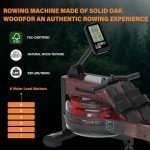 SNODE Rowing Machine with Advanced LCD Monitor,Wood Rower Machine for Home use, Compatible with Kinomap,14+30 Days Extended Membership