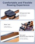TOPIOM Water Rowing Machine for Home Use, Solid Wood Rower Machine with Upgraded Handle and Adjustable Footpad, TM3 Dedicated Monitor & Bluetooth Connection (Oak Pro)