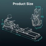 PASYOU Water Rowing Machines for Home Oak Wood Foldable Rower Machine 330LB Weight Capacity, 6 Levels Adjustable Row Machines with Monitor & Device Holder & 14L Tank, Bluetooth with Kinomap APP