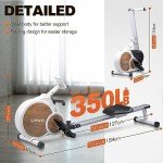 Rowing Machine, ZymFit Magnetic Rower Machine with 16 Levels of Resistance, Max 350lb Weight Capacity, Foldable Rowing Machines for Home Use