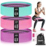 WALITO Resistance Bands for Legs and Butt, Fabric Exercise Loop Bands Yoga, Pilates, Rehab, Fitness and Home Workout, Strength Bands for Booty