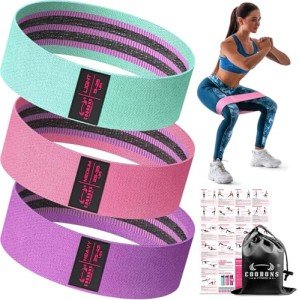 Fabric Resistance Bands for Working Out - Exercise Bands for Women and Men, Booty Bands for Legs and Butt, Yoga, Pilates, Rehab, Fitness and Home Workout