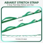 Abiarst Stretching Strap Yoga Strap for Physical Therapy, 10 Loops Yoga Straps for Stretching, Non-Elastic Stretch Strap for Pilates, Flexibility, Exercise, Stretch Band for Women & Men (Green)