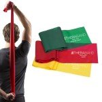 THERABAND Resistance Bands Set, Professional Elastic Band For Upper & Lower Body Exercise, Strength Training without Weights, Physical Therapy, Pilates, Rehab, Yellow & Red & Green, Beginner