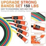 EASYMAKE Resistance Bands, Exercise Bands, Workout Bands with Handles, Door Anchor and Ankle Straps, Resistance Bands for Working Out Strength Training, Physical Therapy, Shape Body, Yoga, Home Gym