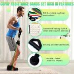 Resistance Bands Set with Yellow Handles, Exercise/Workout/ Fitness Bands with Door Anchor, Legs Ankle Straps for Resistance Training，Physical Therapy，Home Gym Workout