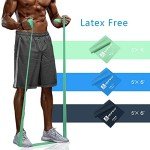 A AZURELIFE Resistance Bands,Professional Long Non-Latex Elastic Stretch Bands,Exercise Bands for Physical Therapy, Yoga, Pilates, Rehab, at-Home or The Gym Workouts, Strength Training