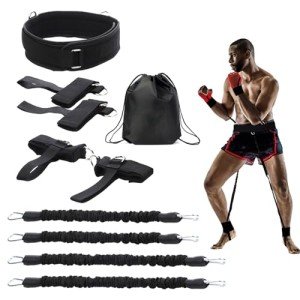 OYINDIZ Boxing Resistance Bands, Leg Strength and Agility Speed Resistance Bands Trainer Exercise Power Punch Pro for MMA, Karate Combat, Boxing Basketball Football Training Equipment
