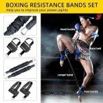 OYINDIZ Boxing Resistance Bands, Leg Strength and Agility Speed Resistance Bands Trainer Exercise Power Punch Pro for MMA, Karate Combat, Boxing Basketball Football Training Equipment