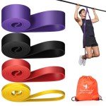 YONKFUL Pull Up Assistance Bands Set 120 LBS - 200 LBS, Long Resistance Bands for Pull Ups Working Out, Gym Workout Bands for Men Exercise Muscle Training and Shape Body - Carry Bag Included
