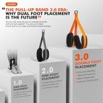 Pull Up Assistance Bands, Heavy Duty Resistance Band for Pull Up Bar, Adjustable Weight/Size with Fabric Feet/Knee Rest, Bands for Pull Up Assist for Strength Training, Patented Pull Up Assist Band