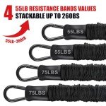 Pull Up Assistance Bands 260lbs, Heavy Pull Up Bands Resistance Bands for Pull Ups Working Out with Feet Rest, Pull Up Bar Bands Assistance Bands Strength Training Workout Equipment, Height Adjustable