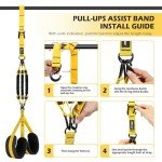 Pull Up Assistance Bands, Adjustable Heavy Duty Resistance Band for Pull Up, 3 Pull Up Bands, Comfortable Fabric Feet/Knee Rest, Assistance Bands for Pull-Up, Home Fitness, Body Stretching, Chin Up