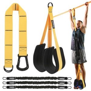 Adjustable Pull Up Assistance Bands with Fabric Feet Mats for Strength Training, Pull-Up Bar Workouts, and Resistance Training