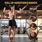 Adjustable Pull Up Assistance Bands with Fabric Feet Mats for Strength Training, Pull-Up Bar Workouts, and Resistance Training