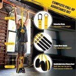 Pull Up Assistance Bands, Heavy-Duty Pull Up Resistance Bands of Adjustable Resistance & Height with Dual Stable Foot Support Pedals, Support to Assist Beginners in Pull Up Workout(70-280LBS) -Yellow