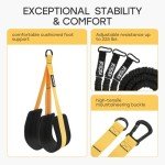 Adjustable Pull Up Assistance Bands with Fabric Feet Mats for Strength Training, Pull-Up Bar Workouts, and Resistance Training