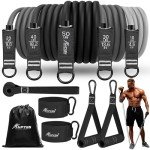 Resistance Bands Set, Exercise Bands, Workout Bands, 5 Tube Fitness Bands with Door Anchor, Handles, Portable Bag, Legs Ankle Straps for Musle Training, Physical Therapy, Shape Body, Home Workouts