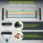 ProsourceFit Tube Resistance Bands Set 2 - 20 LB with Attached Handles, Door Anchor and Exercise Guide Full-Body Exercises and Home Workouts
