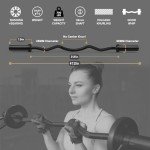 RitFit 47" EZ Curl Barbell for Weightlifting