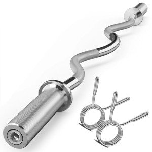 47" Olympic EZ Curl Bar for Weight Lifting