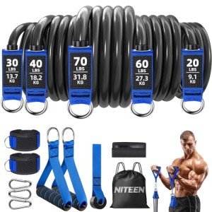 220lb Heavy Duty Resistance Bands Set for Home Workout Effective Exercise Bands for Full-Body Workout, Physical Therapy,Resistance Bands with Handles, Door Anchor, Legs Ankle Straps