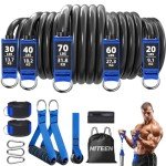 220lb Heavy Duty Resistance Bands Set for Home Workout Effective Exercise Bands for Full-Body Workout, Physical Therapy,Resistance Bands with Handles, Door Anchor, Legs Ankle Straps