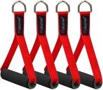 Coolrunner 2 Pair Resistance Band Handles Grips Fitness Strap Wide Design Heavy Duty Cable Handles with Solid ABS Cores, Heavy Gauge Welded D-Rings (4-Piece Set)