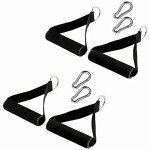 2 Pairs Premium Exercise Pull Handle Resistance Bands Handles with Solid Locks,Soft Foam Wrapped Heavy Duty Handles with Strong Nylon Belt Grips Fitness Strap for Yoga Exercise Gym Resistance Training