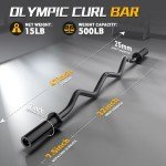 47" Olympic EZ Curl Bar for Home Gym
