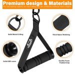 Heavy Duty Exercise Handles, Gym Handles for Cable Machine Attachment, Grip Gym Equipment, Resistance Bands, and Weight Lifting (Set of 2)