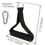 2 Pairs Premium Exercise Pull Handle Resistance Bands Handles with Solid Locks,Soft Foam Wrapped Heavy Duty Handles with Strong Nylon Belt Grips Fitness Strap for Yoga Exercise Gym Resistance Training