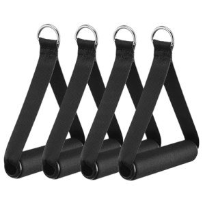 Garneck 4pcs Resistance Band with Handles Plastic D Ring Exercise Strap Foam Handle Band Fitness Equipment for Home Gym Overhead Strength Training Stretching Black