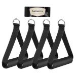 Garneck 4pcs Resistance Band with Handles Plastic D Ring Exercise Strap Foam Handle Band Fitness Equipment for Home Gym Overhead Strength Training Stretching Black